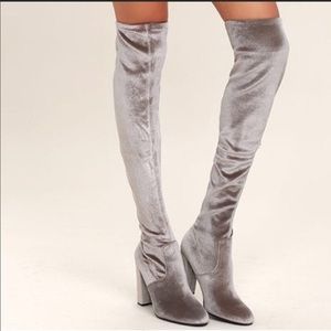 STEVE MADDEN/ emotion velvet thigh high boots